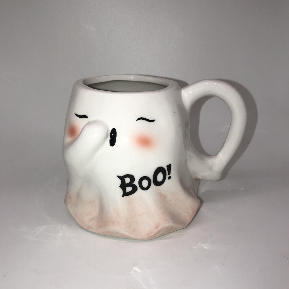 2023 Blue Sky Clayworks Halloween Ghost Mug Cup Boo Heather Goldminc Coffee Tea